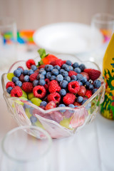 Mix fresh berries on a plate