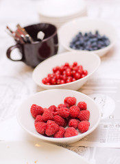 Mix fresh berries on a plate