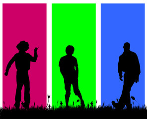 Vector silhouettes of men.