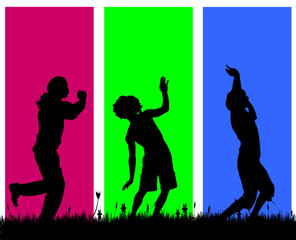 Vector silhouettes of men.