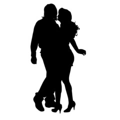 Vector silhouette of a couple.