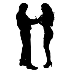 Vector silhouette of a couple.