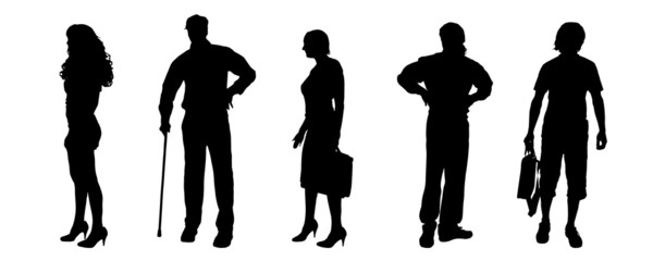 Vector silhouettes of different people.