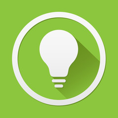 Green Light bulb icon great for any use. Vector EPS10.