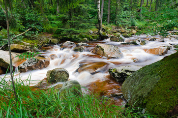 Wild creek Kamienna near the town Sklarska Poreba in Poland © pavelr51