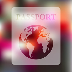 passport icon on blurred background