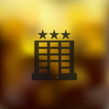 hotel icon on blurred background