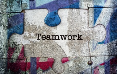 Teamwork puzzle concept