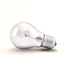Light bulb on white