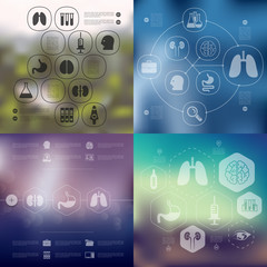 Obraz premium medicine infographic with unfocused background