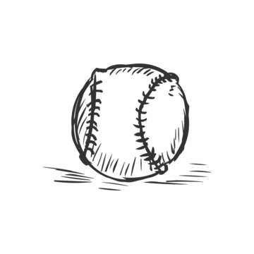 Vector Single Sketch Baseball Ball