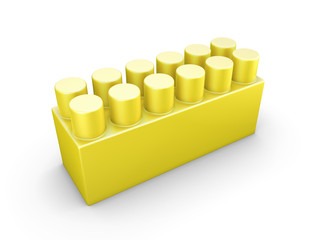 Yellow plastic construction element