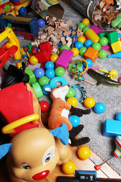 mess made of toys in a children's room