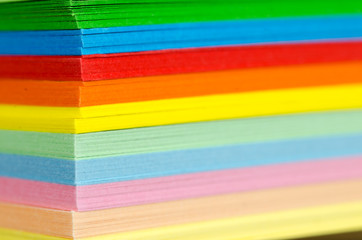 stack of multicolored paper sheets