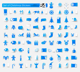 Naklejka premium Set of Christmas stickers