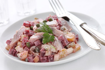 Herring and beetroot salad