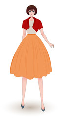 fashion girl in evening dress