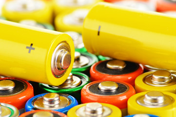 Composition with alkaline batteries. Chemical waste