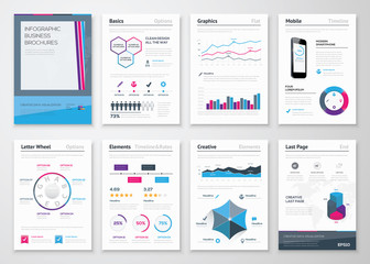 Fototapeta na wymiar Infographics business brochures for corporate data visualization