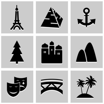 World Landmark icons set great for any use. Vector EPS10.