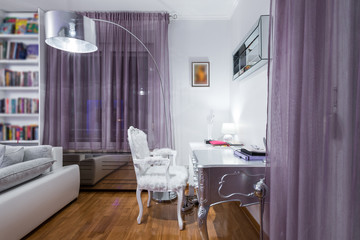 Study work modern apartment interior
