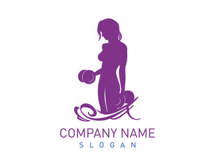Obraz na płótnie Canvas Bodybuilder female logo