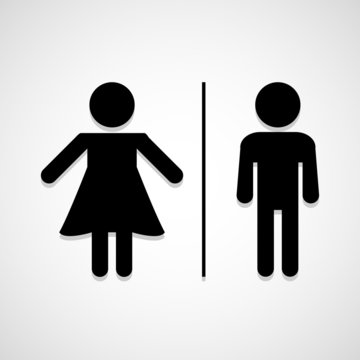 Man and Woman Toilet icon great for any use. Vector EPS10.