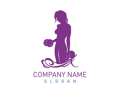 Bodybuilder female logo