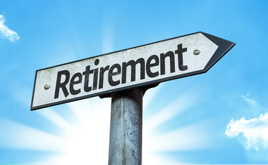 Retirement sign with a beautiful day