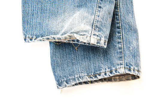 Closeup detail of blue jeans fabric texture background