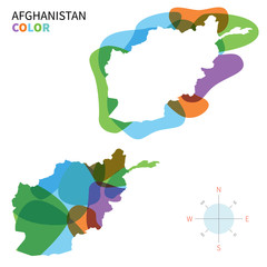 Abstract vector colored map of Afghanistan