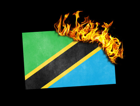 Flag burning - Tanzania