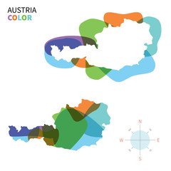 Abstract vector color map of Austria