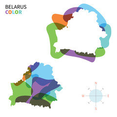 Abstract vector color map of Belarus