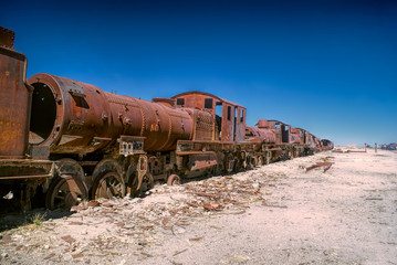 Fototapeta na wymiar Locomotive graveyard