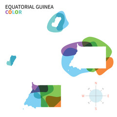 Abstract vector color map of Equatorial Guinea