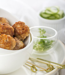 Minced meat ball in bowl