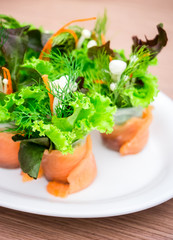 Salmon organic vegetable roll
