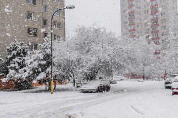 Snow calamity in Bratislava Slovakia