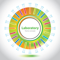 circle element - laboratory tube - abstract background