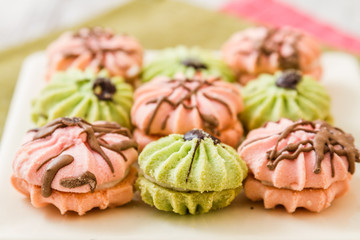 Assortment of colorful cookies
