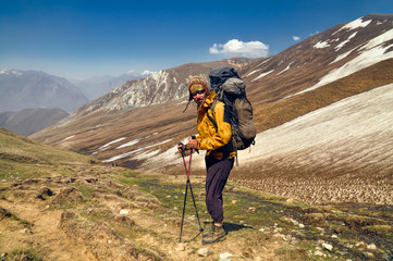 Hiker in Himalayas