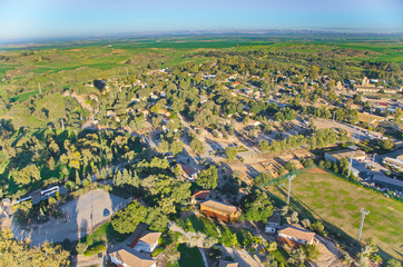 Fototapeta na wymiar Ballooning over Israel - bird's eye view of Israel after the rai
