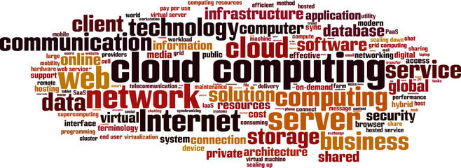 Obraz premium Cloud computing word cloud concept. Vector illustration