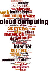 Cloud computing word cloud concept. Vector illustration