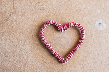 heart symbol on a wooden