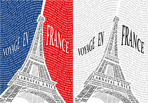 Poster with a picture of the Eiffel Tower.