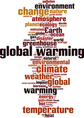 Global warming word cloud concept. Vector illustration