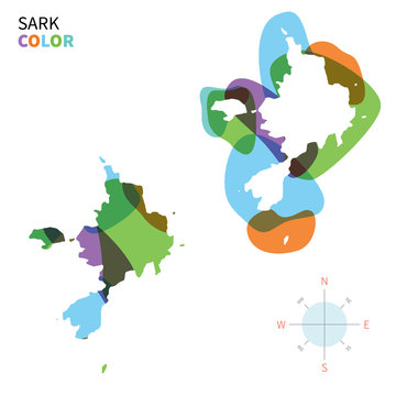 Abstract vector color map of Sark