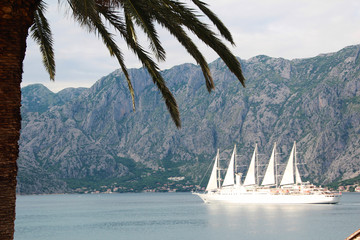 Five-masted Ship In The Bay Of Kotor, Montenegro